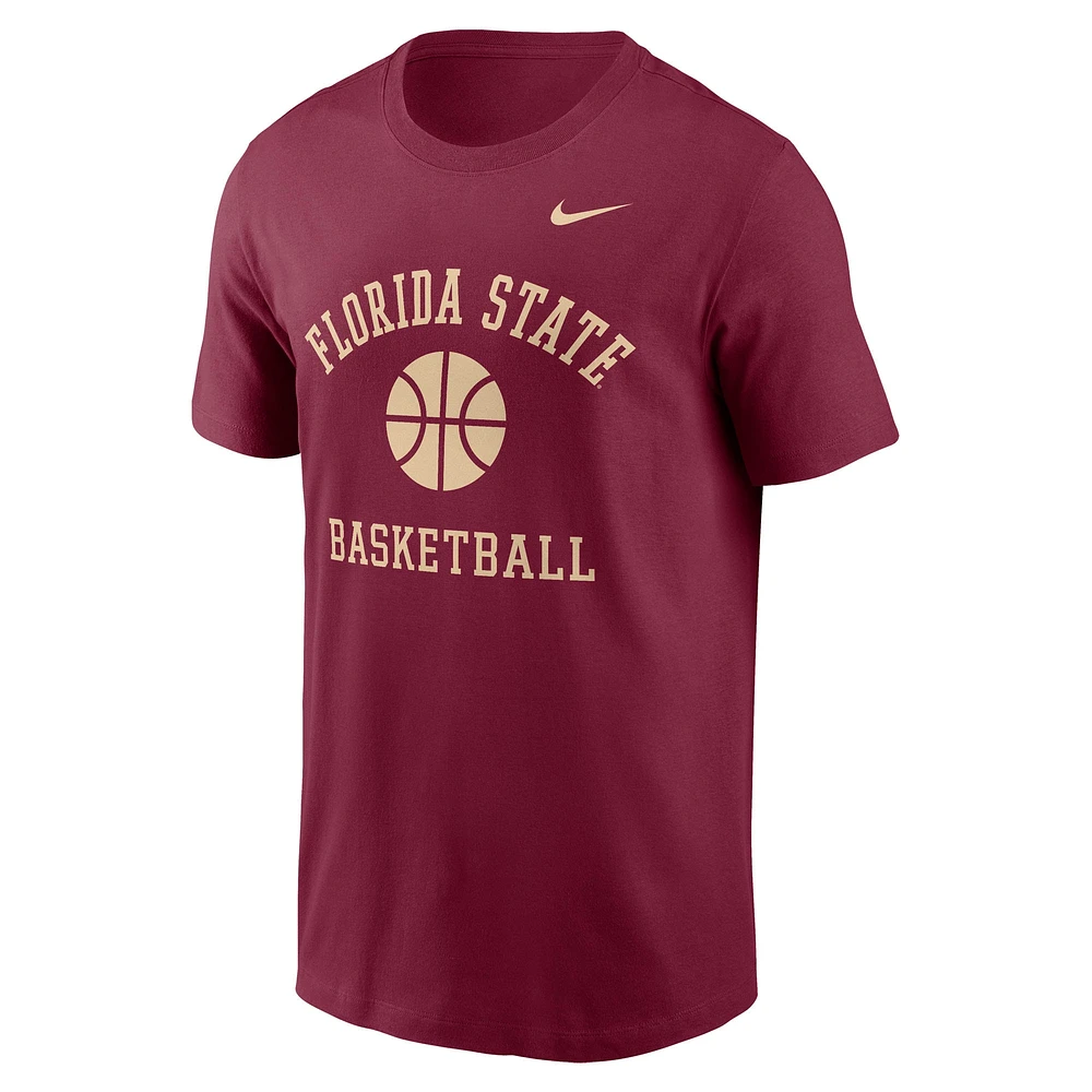 Men's Nike Garnet Florida State Seminoles Basketball Icon T-Shirt