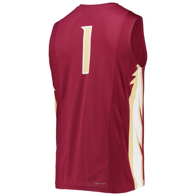 Maillot de basket-ball réplique l'équipe des Seminoles l'État Floride #1 Garnet Nike pour homme