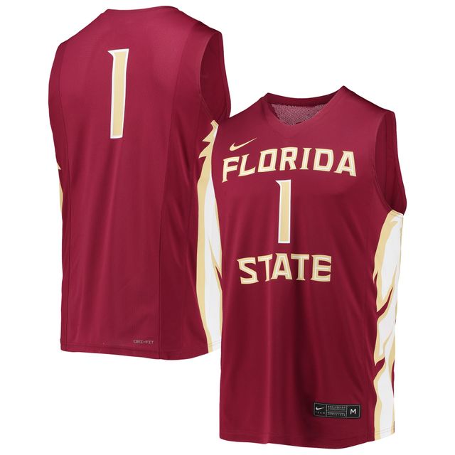 Maillot de basket-ball réplique l'équipe des Seminoles l'État Floride #1 Garnet Nike pour homme