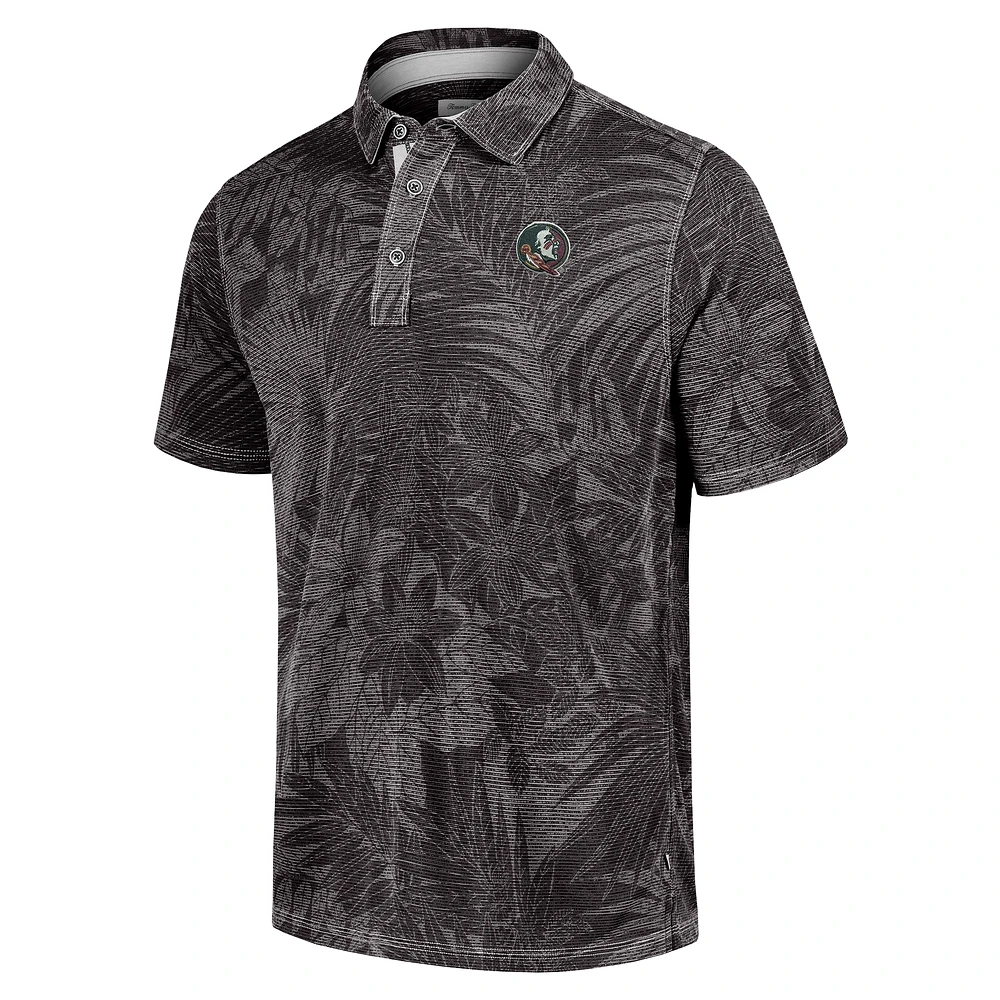 Men's Tommy Bahama  Black Florida State Seminoles Sport Santiago Paradise Polo