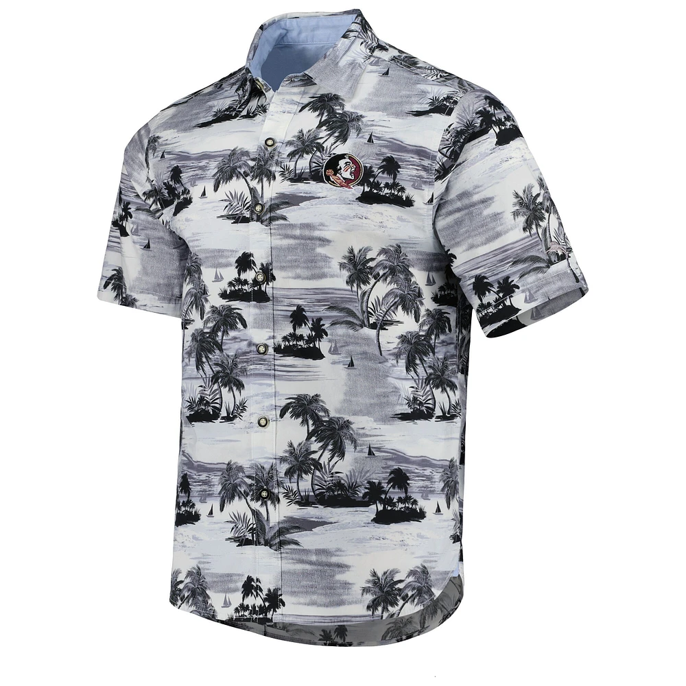 Men's Tommy Bahama Black Florida State Seminoles Tropical Horizons Button-Up Shirt