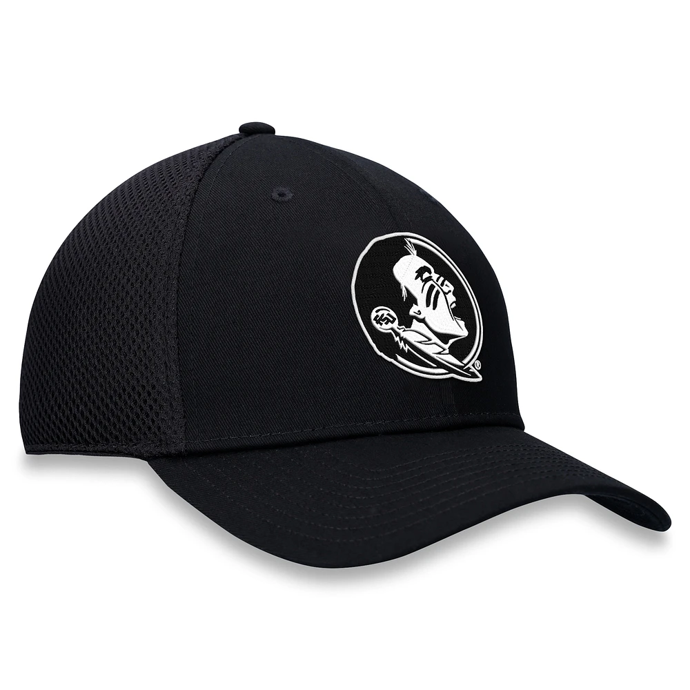 Men's Top of the World Black Florida State Seminoles Spacer Flex Hat
