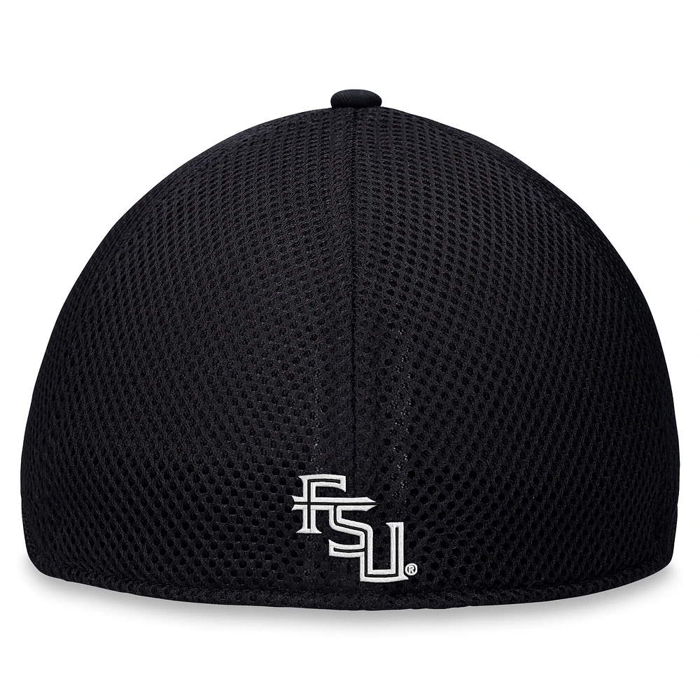 Men's Top of the World Black Florida State Seminoles Spacer Flex Hat