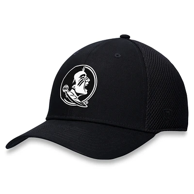 Casquette noire Top of the World pour homme Florida State Seminoles Spacer Flex