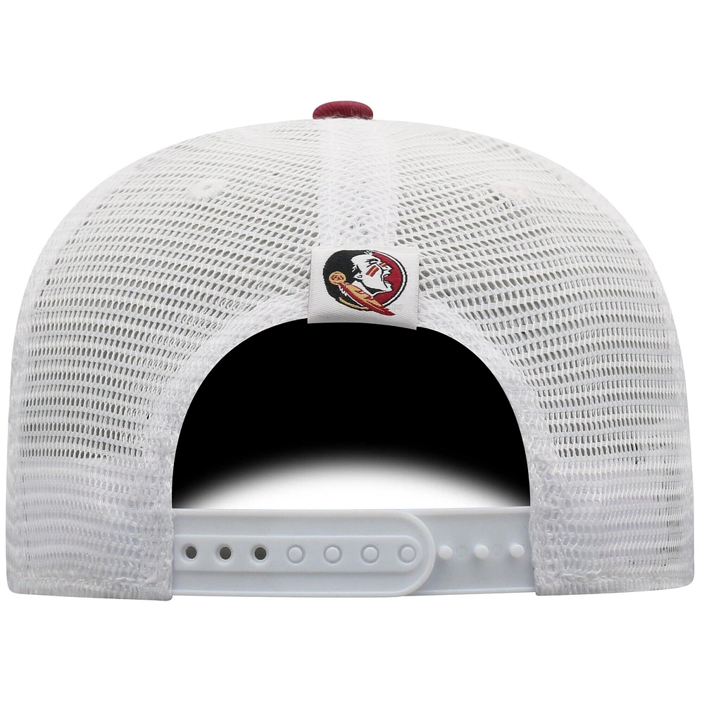 Men's Top of the World Garnet/White Florida State Seminoles Victory Baseline Trucker Adjustable Hat