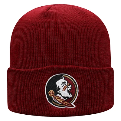 Bonnet tricoté à revers avec logo Florida State Seminoles Top of the World pour homme