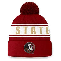Men's Top of the World Garnet Florida State Seminoles Slash Cuffed Knit Hat with Pom