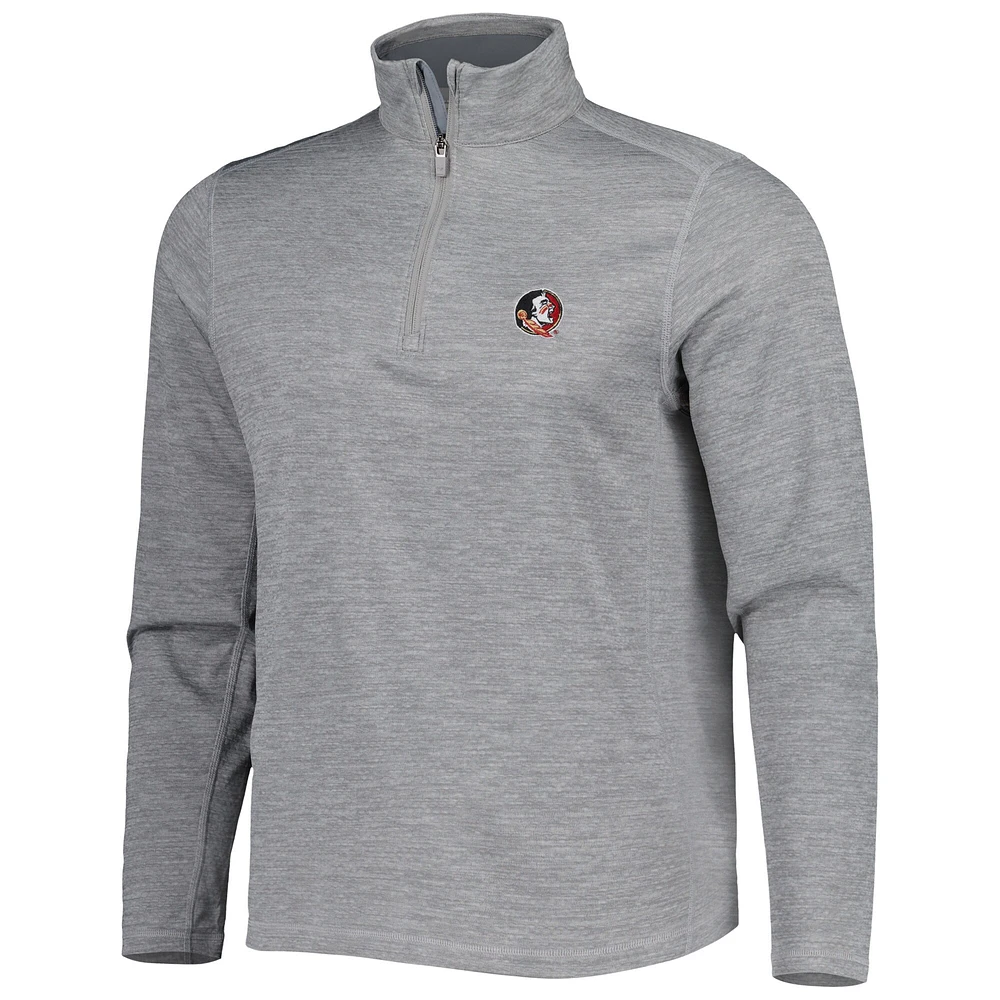 Men's Vineyard Vines Gray Florida State Seminoles Sankaty Quarter-Zip Sweatshirt