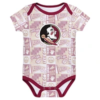 Newborn Garnet Florida State Seminoles Sunday Comics 3-Pack Bodysuit Set