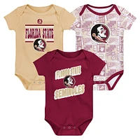Newborn Garnet Florida State Seminoles Sunday Comics 3-Pack Bodysuit Set