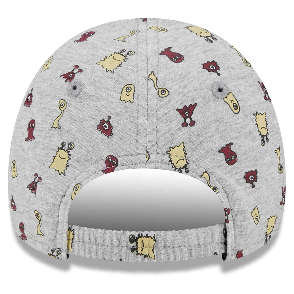 Toddler New Era Heather Gray Florida State Seminoles Allover Print Critter 9FORTY Flex Hat