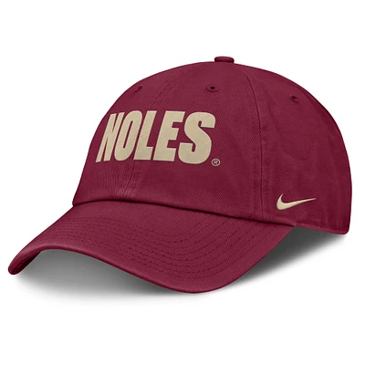Casquette ajustable Nike Garnet Florida State Seminoles Local Club unisexe