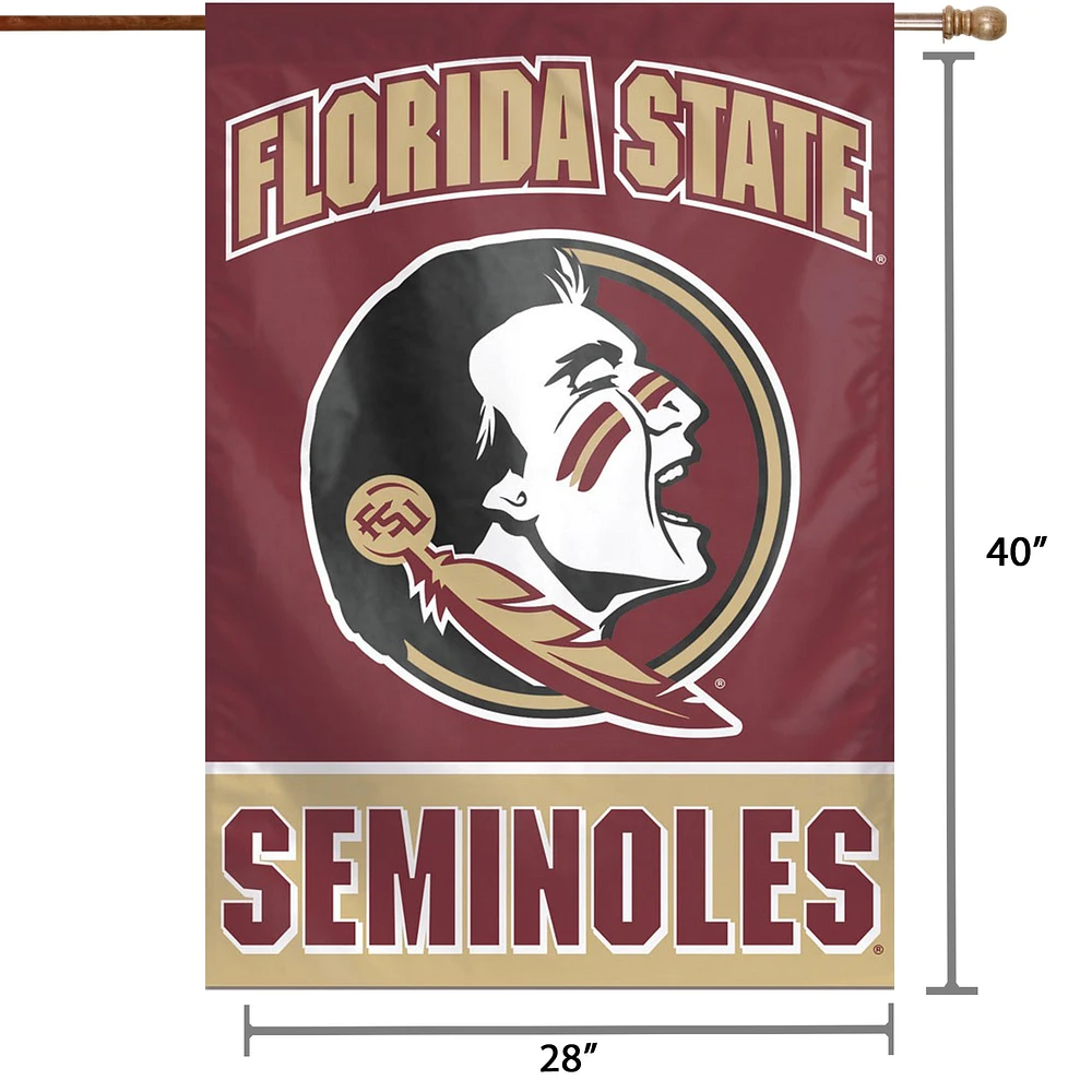 WinCraft Florida State Seminoles Bannière verticale simple face avec nom complet 71,1 x 101,6 cm