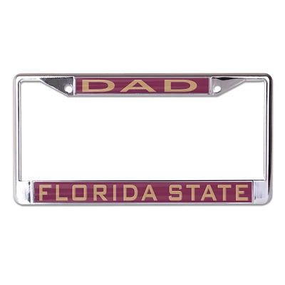 Cadre de plaque d'immatriculation WinCraft Florida State Seminoles S/L Dad