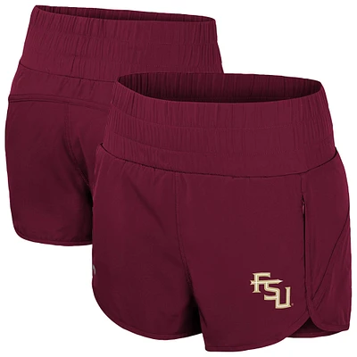 Short taille haute à smocks Stop By Colosseum Garnet pour femme des Florida State Seminoles