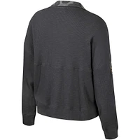 Women's Colosseum  Heather Charcoal Florida State Seminoles OHT Military Appreciation Payback Henley Thermal Sweatshirt