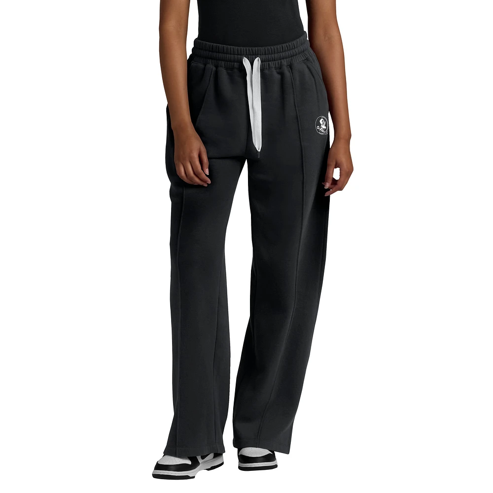 Women's Fanatics Black Florida State Seminoles Prime Supersoft Fleece Flaired Sweatpants