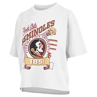 Women's Pressbox White Florida State Seminoles Rock & Roll Slub T-Shirt