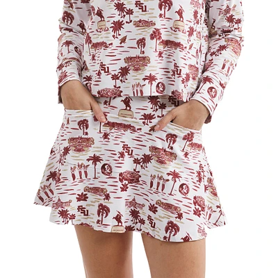 Jupe-short Molly Tailgate Collection pour femme Smith & Quinn blanc/grenat des Florida State Seminoles