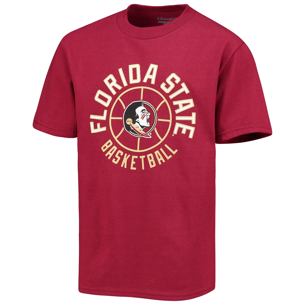 Youth Champion Garnet Florida State Seminoles Basketball T-Shirt