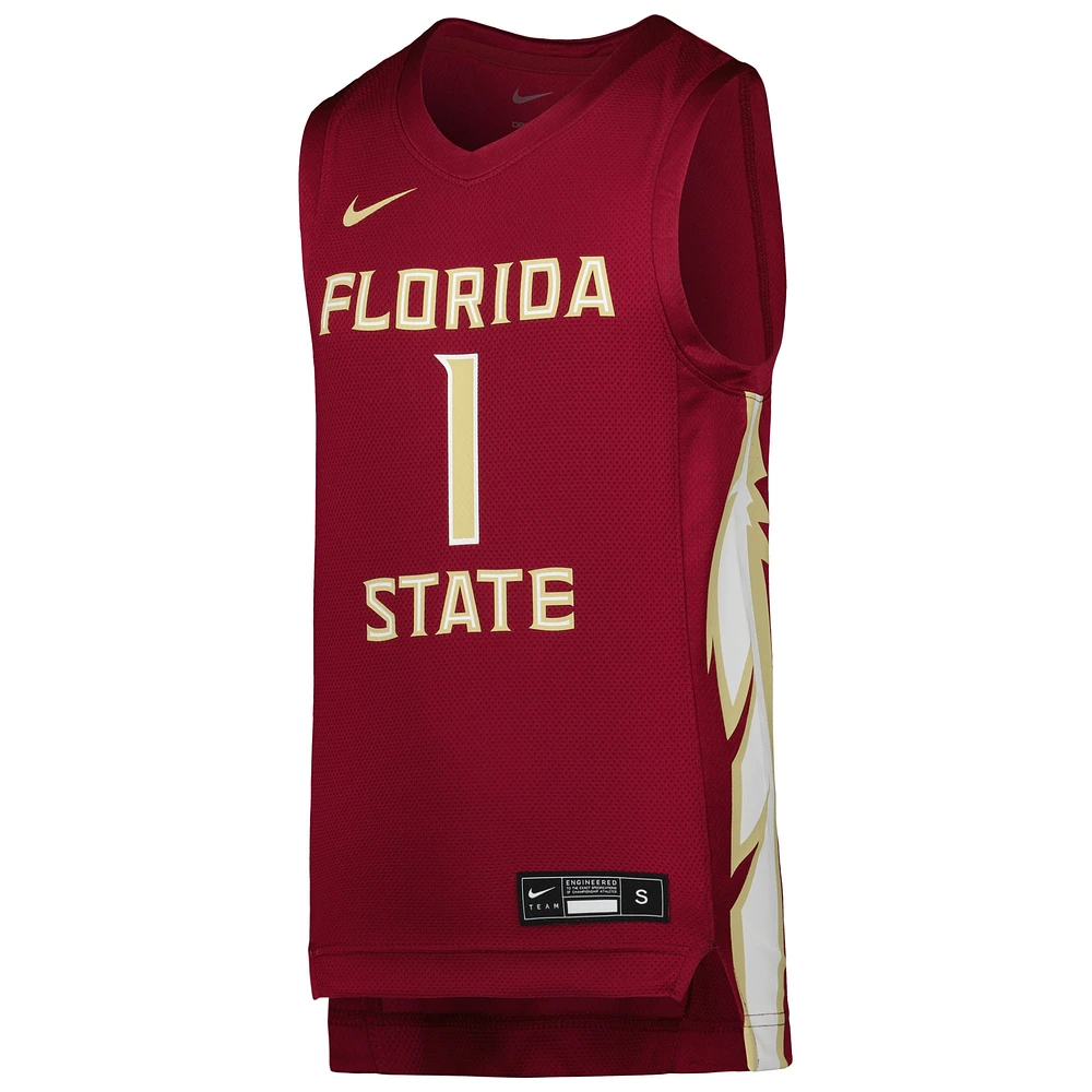 Youth Nike Garnet Florida State Seminoles Team Replica Basketball Jersey