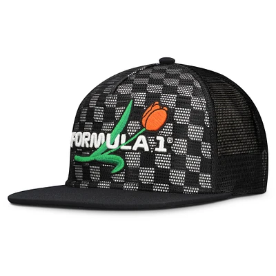 Casquette ajustable en maille tout autour noire Formula 1 Drift pour homme