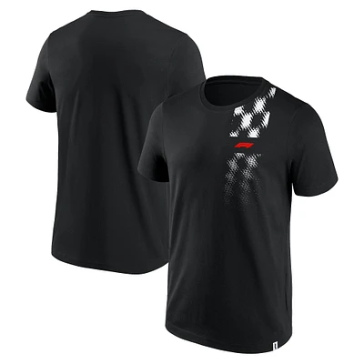 Men's Black Formula 1 Half Tone Grid T-Shirt
