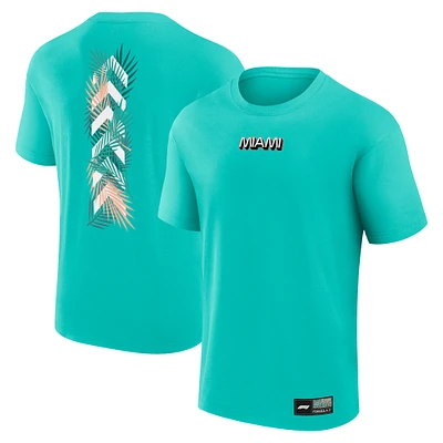 Men's Turquoise Formula 1 Miami Palms Chevron T-Shirt