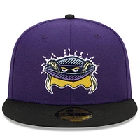 Men's New Era Purple/Black Fort Myers Mighty Mussels Marvel x Minor League 59FIFTY Fitted Hat
