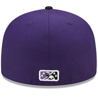 Men's New Era Purple/Black Fort Myers Mighty Mussels Marvel x Minor League 59FIFTY Fitted Hat