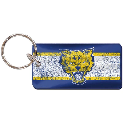 Porte-clés WinCraft Fort Valley State Wildcats Rectangle Brillant en détresse