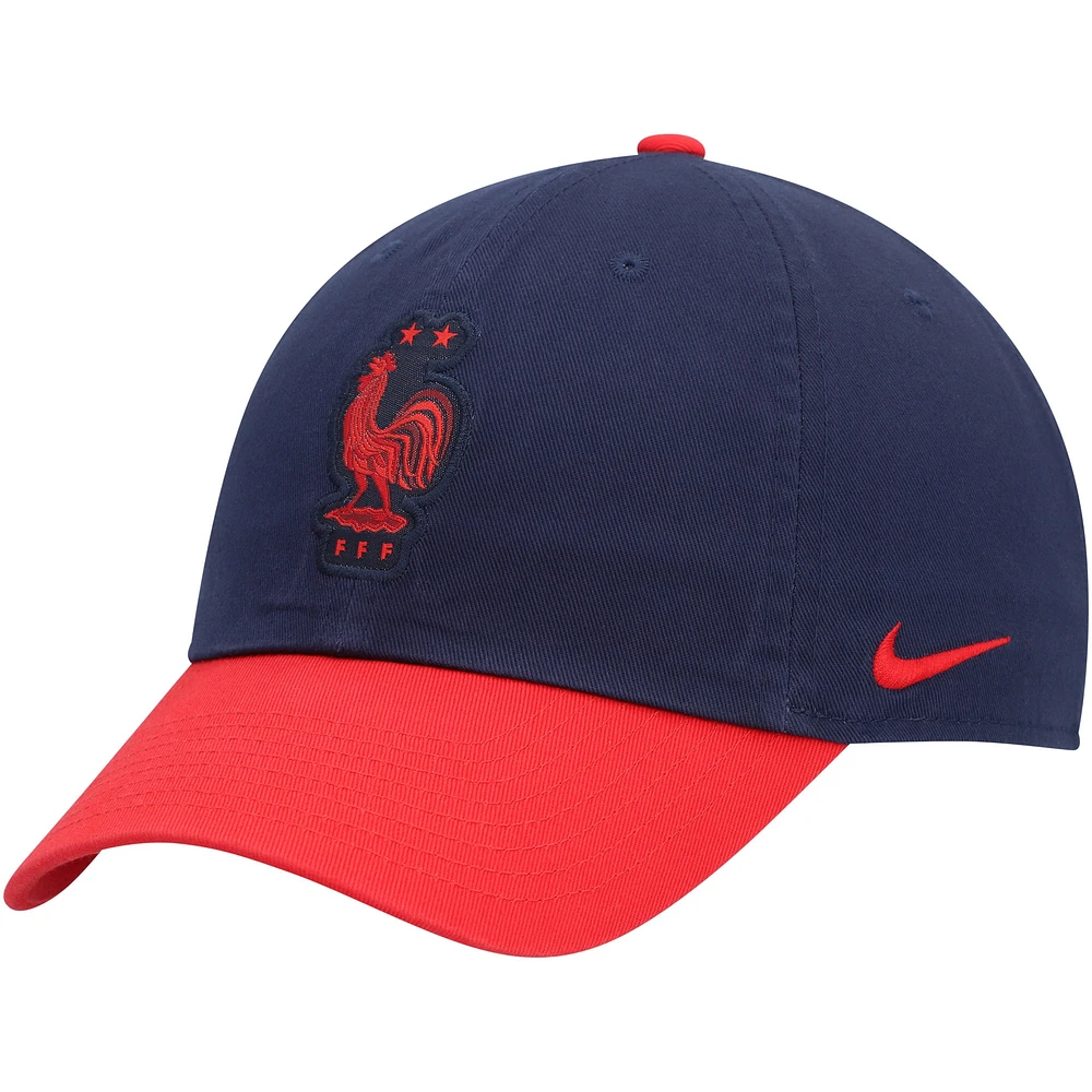 Casquette ajustable Campus de l'équipe nationale de France Nike bleu marine/rouge pour homme