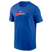 T-shirt Nike Royal France pour homme avec logo Swoosh Core