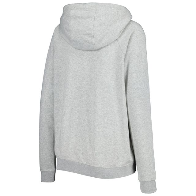 Sweat à capuche raglan Nike Équipe nationale France Lockup Varsity Fleece gris chiné pour femme