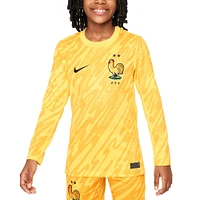 Youth Nike  Yellow France National Team 2024 Goalkeeper Replica Stadium Long Sleeve Jersey