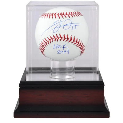 Frank Thomas Chicago White Sox Autographed Baseball with "HOF 2014" Inscription and Mahogany Baseball Display Case