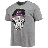 T-shirt à trois mélanges gris chiné Lowriders de Fresno Copa la Diversion Sugar Skull Cap pour homme