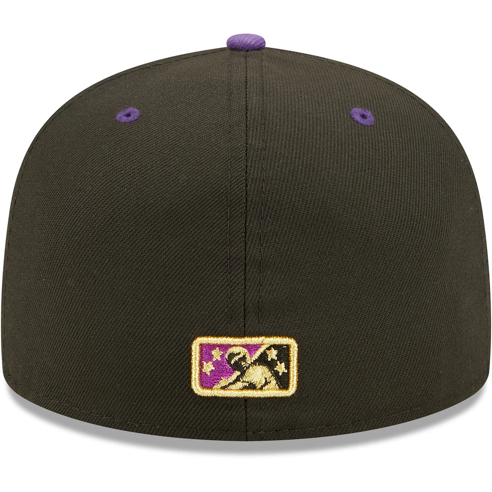 Men's New Era Black/Purple Lowriders De Fresno Copa La Diversion 59FIFTY Fitted Hat