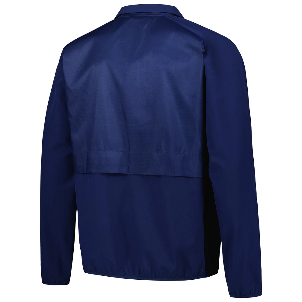 Men's adidas Navy Fresno State Bulldogs Sideline AEROREADY Raglan Quarter-Zip Jacket