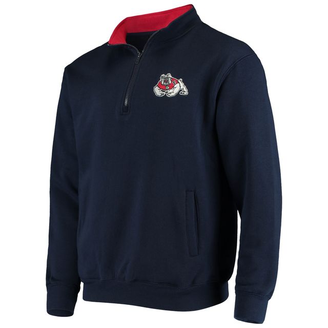 Colosseum Navy Fresno State Bulldogs Tortugas Logo Veste à quart de zip pour homme
