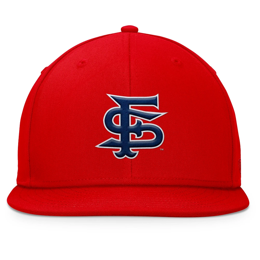 Men's Top of the World Red Fresno State Bulldogs Fundamental Snapback Hat