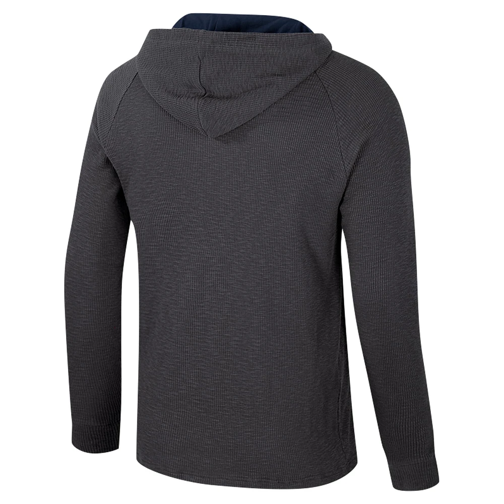 Men's Colosseum  Charcoal Georgetown Hoyas Dujour Ralgan Long Sleeve Henley Hoodie T-Shirt
