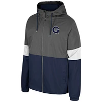 Men's Colosseum Charcoal Georgetown Hoyas Miles Full-Zip Hoodie Jacket