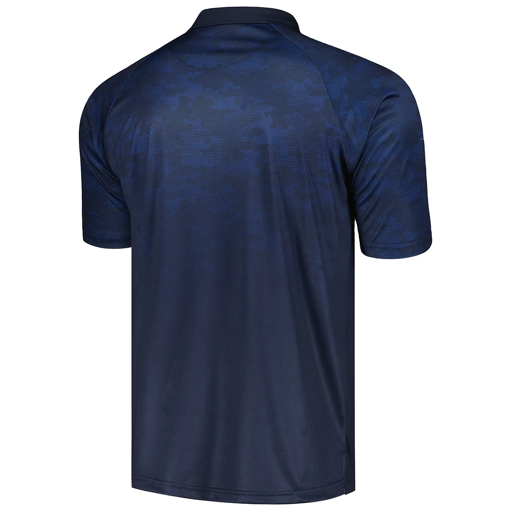 Men's Colosseum Navy Georgetown Hoyas Honeycomb Raglan Polo