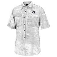 Colosseum White Georgetown Hoyas Realtree Aspect Charter Chemise de pêche à boutons complets pour homme