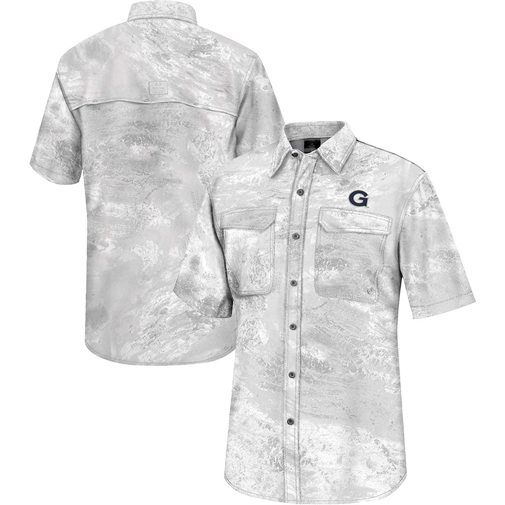 Colosseum White Georgetown Hoyas Realtree Aspect Charter Chemise de pêche à boutons complets pour homme
