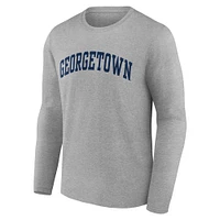 Men's Fanatics Heather Gray Georgetown Hoyas Basic Arch Long Sleeve T-Shirt