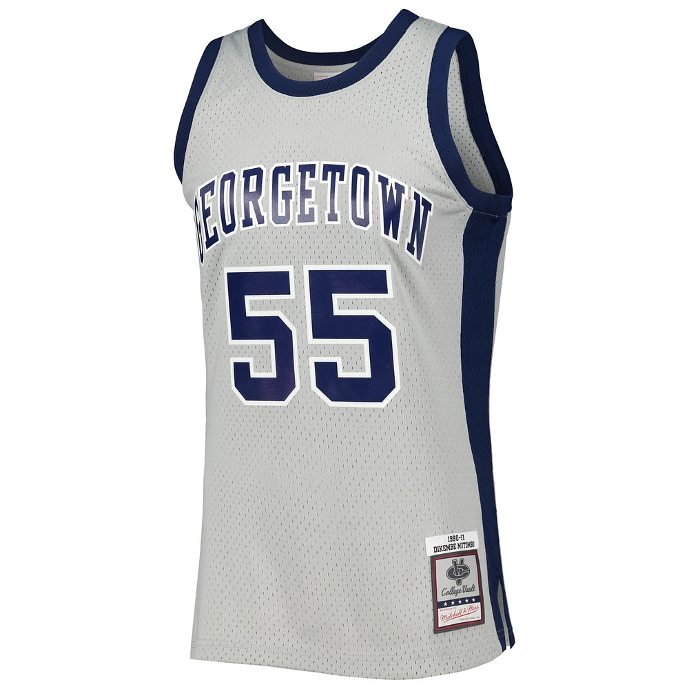 Men's Mitchell & Ness Dikembe Mutombo Gray Georgetown Hoyas 1990/91 Swingman Jersey