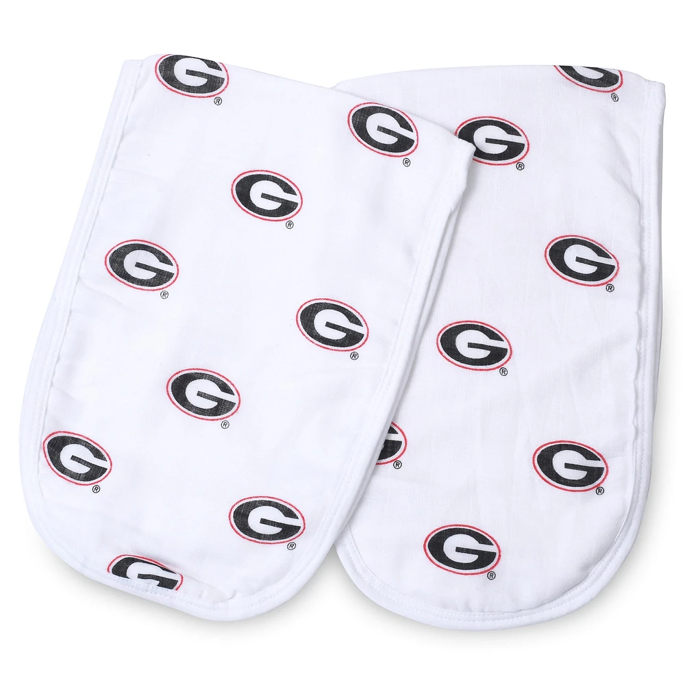 Ensemble de 2 torchons en mousseline pour bébé Three Little Anchors Georgia Bulldogs