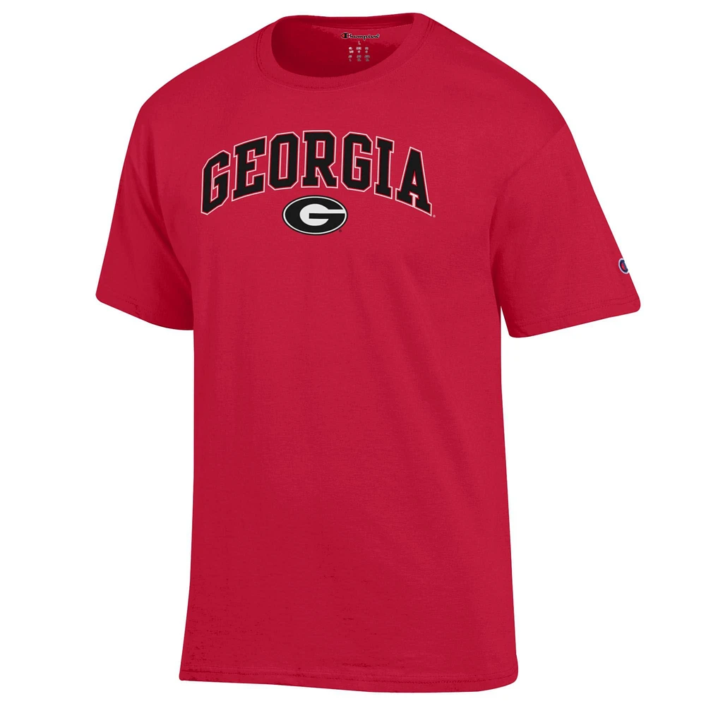 Men's Champion  Red Georgia Bulldogs Arch Over Logo T-Shirt